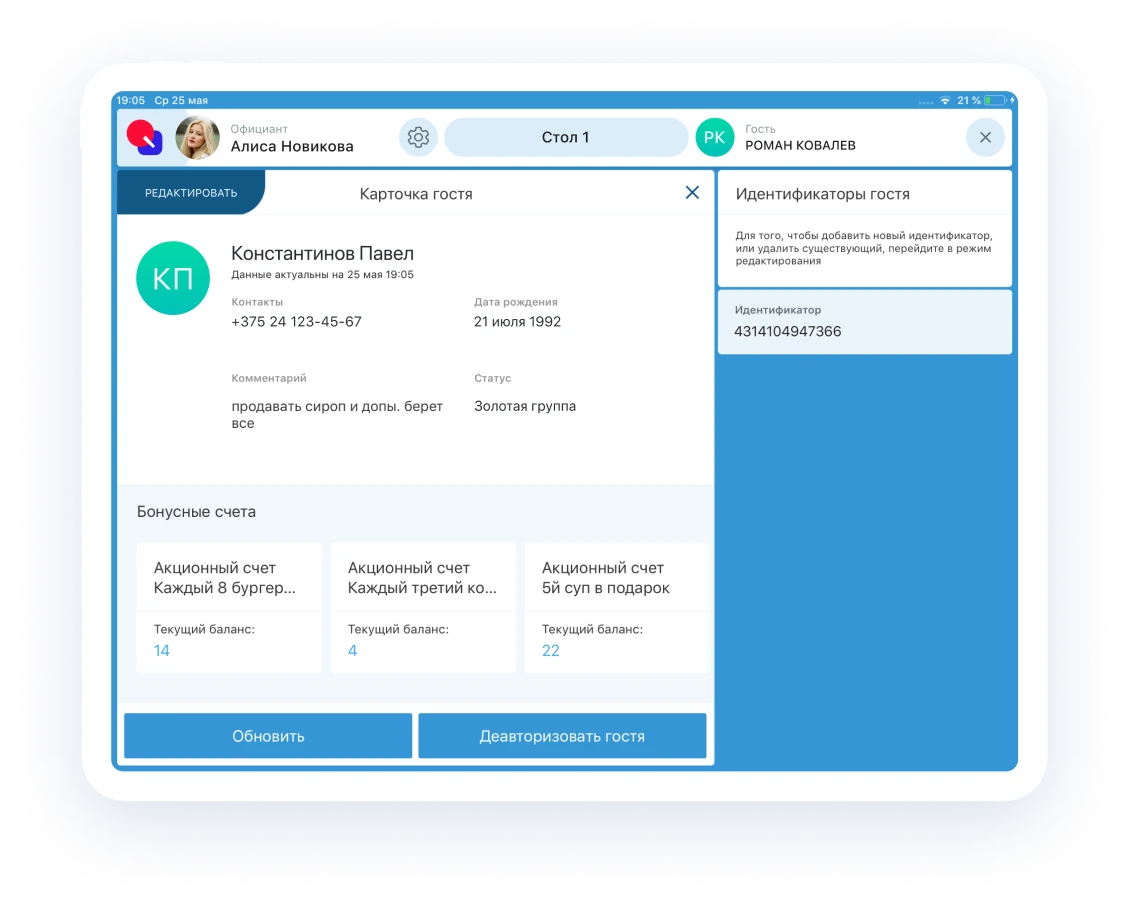 схема столов в кафе